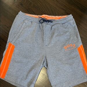 Boss Athletic Shorts in Gray with Orange Accents